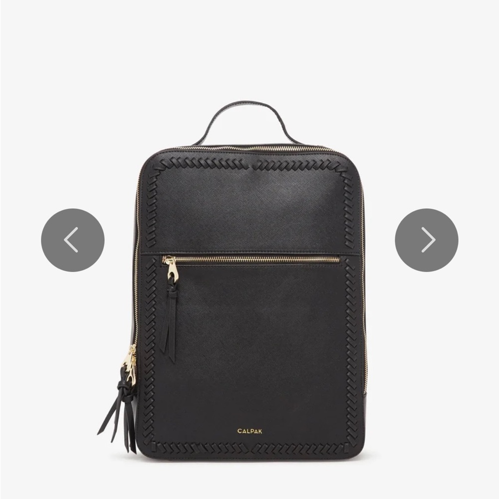 Calpak Black Backpack with Braided Design Kaya 15”